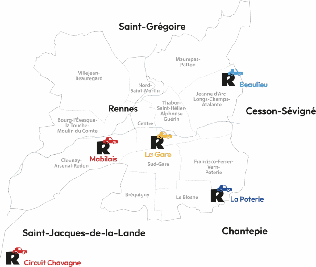 carte des auto-écoles relou à Rennes